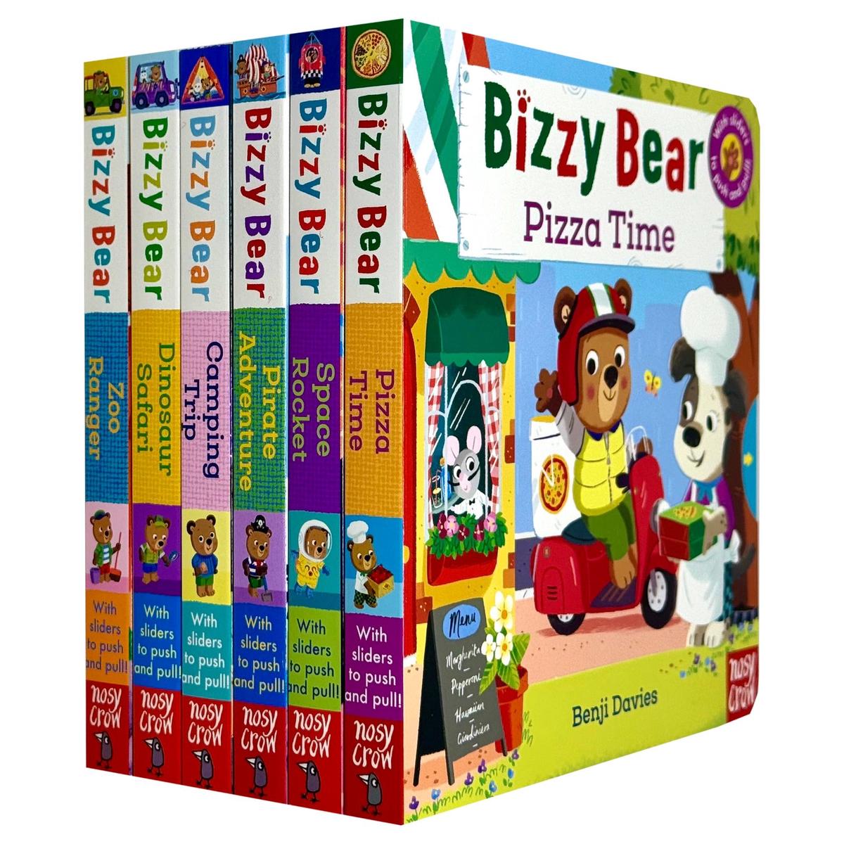 Bizzy Bear: Series 2 Collection 6 Board Books Set by Benji Davies (Zoo Ranger, Dinosaur Safari, Camping Trip, Pirate Adventure, Space Rocket & Pizza Time)