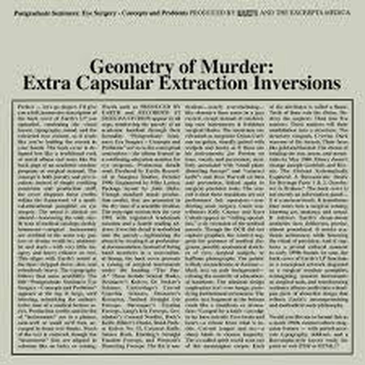 EARTH X BLACK NOI$E-EXTRA CAPSULAR EXTRACTION INVERSIONS CLEAR VINYL 2LP *NEW*